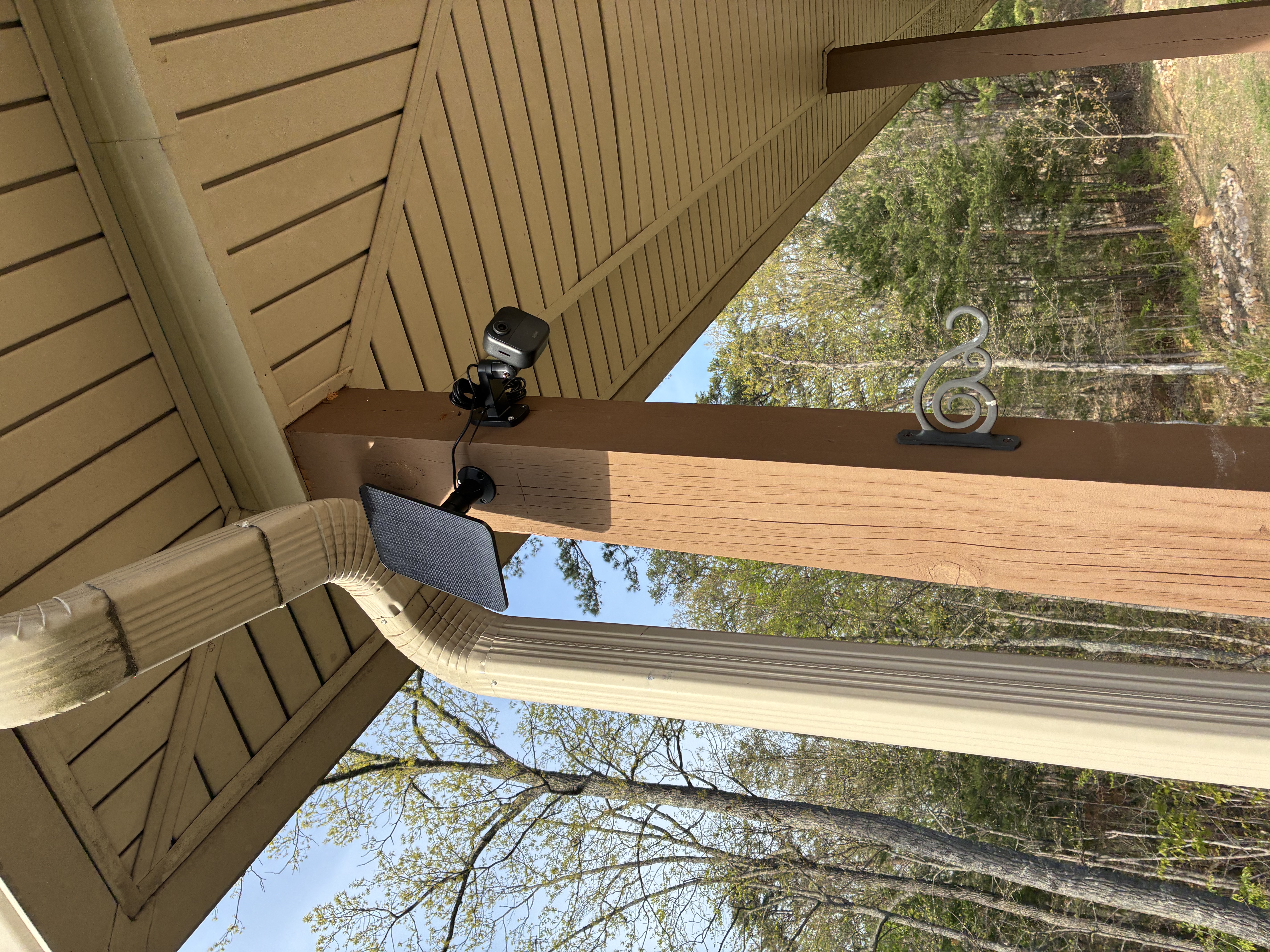 Security camera installation on deck