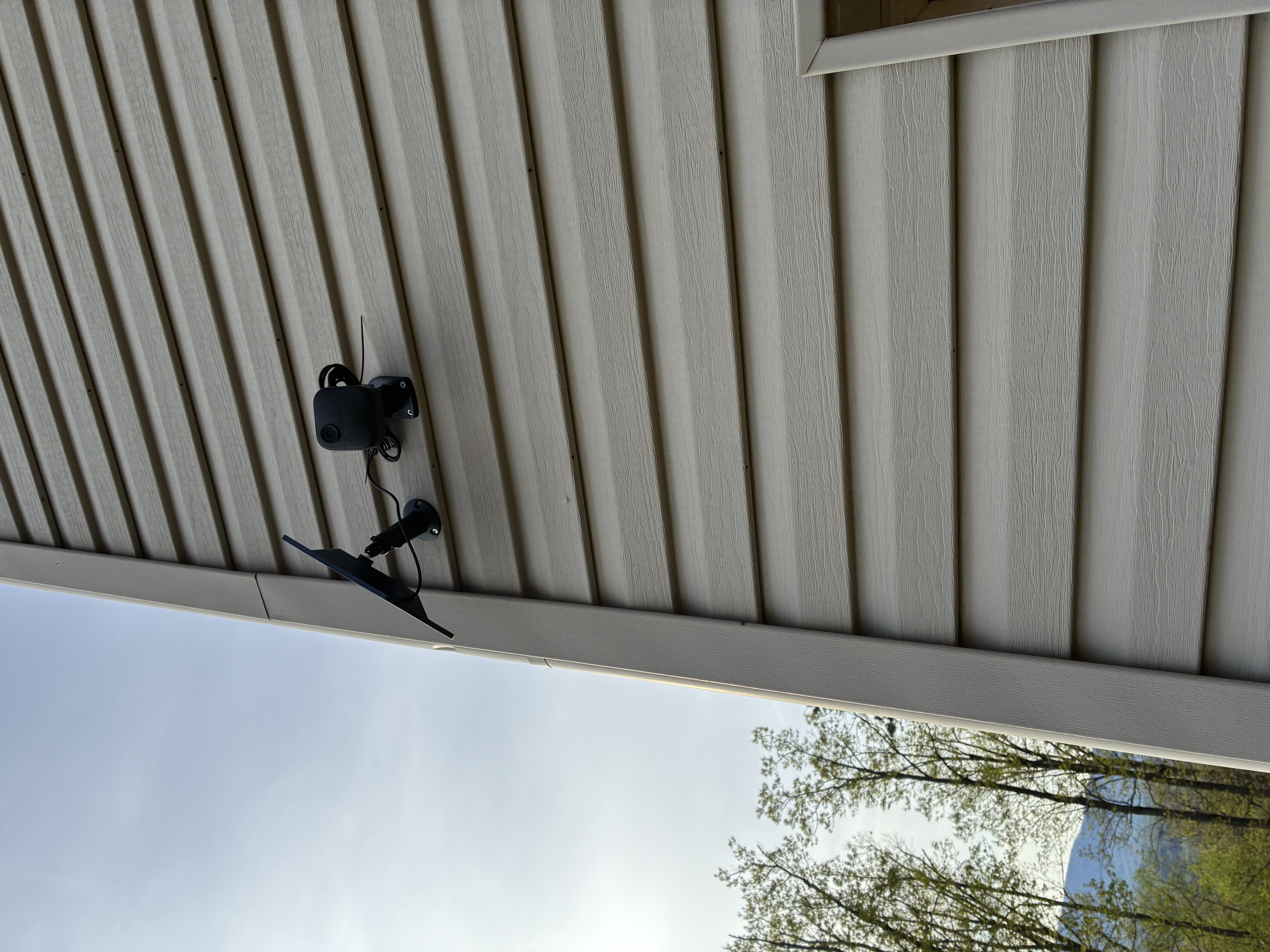Security camera installation on house
